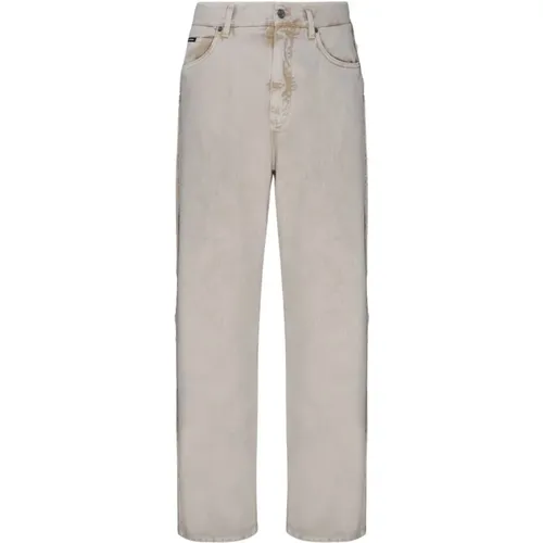 Frayed Trim Jeans , male, Sizes: M - Dolce & Gabbana - Modalova
