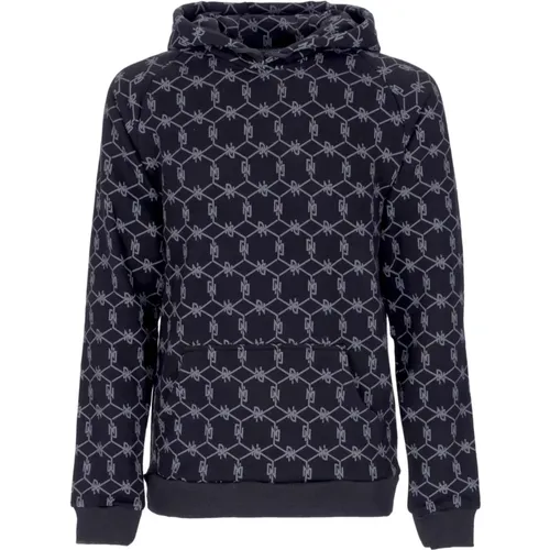 Monogramm Schwarzer Hoodie mit Kängurutasche - Dolly Noire - Modalova