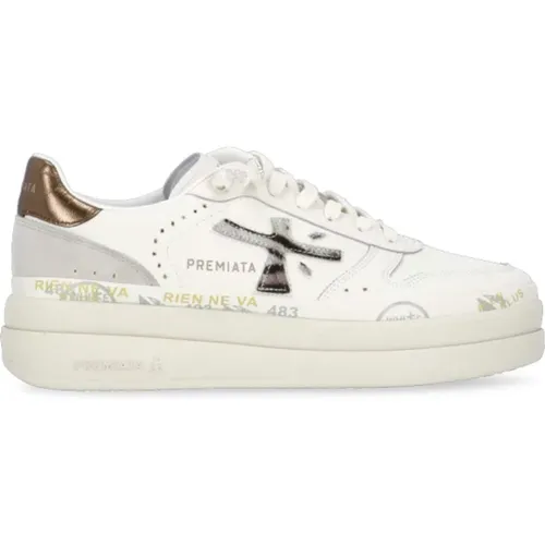 Leather Sneakers with Logo Detail , female, Sizes: 4 UK, 6 UK - Premiata - Modalova