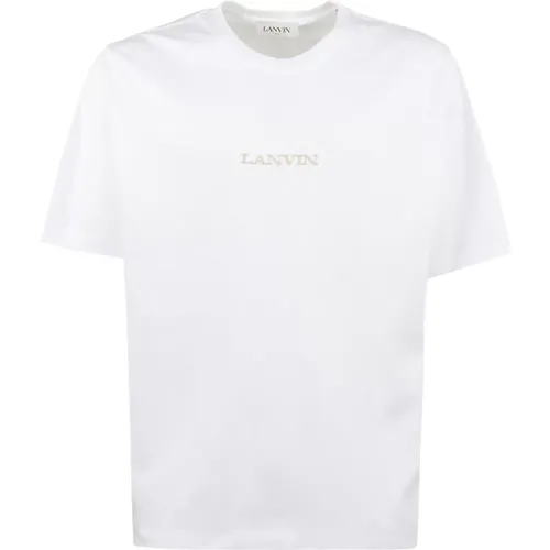 Bouclette T-Shirt with Brod� Detail , male, Sizes: XL, 2XL - Lanvin - Modalova