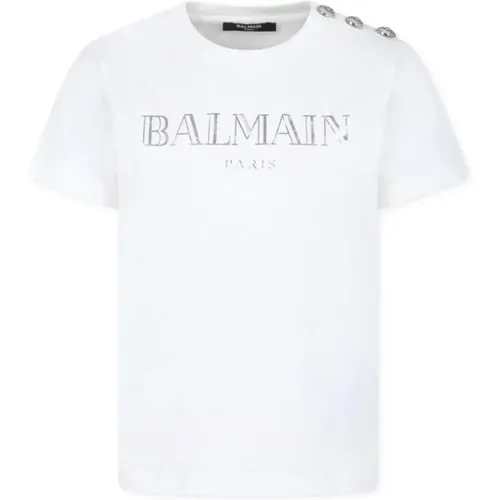 Logo Print Crew Neck T-shirt - Balmain - Modalova