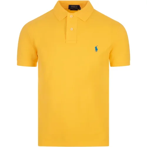 Gelbes Polo-Shirt Amerikanisches Stil-Icon , Herren, Größe: M - Ralph Lauren - Modalova