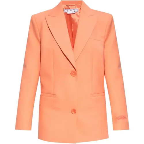 Einreihiger Blazer , Damen, Größe: 2XS - Off White - Modalova