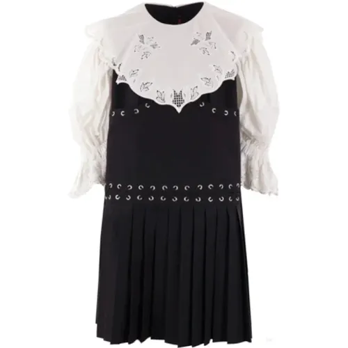 And White Cotton Dress with Lace Details , female, Sizes: M - Chopova Lowena - Modalova