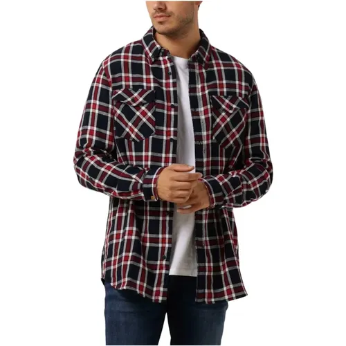 Double Face Twill Check Overshirt , Herren, Größe: S - Scotch & Soda - Modalova