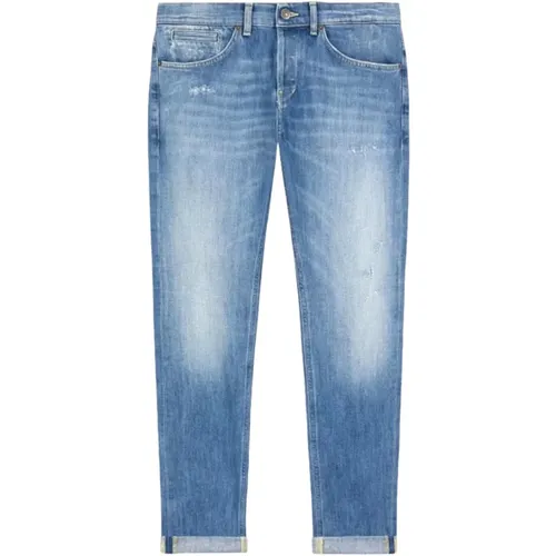 Blaue Skinny Fit Vintage Denim Jeans , Herren, Größe: W36 - Dondup - Modalova