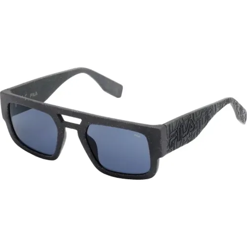 Schwarze eingespritzte Sonnenbrille für Männer - Fila - Modalova