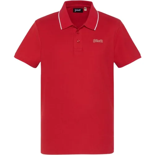 Rotes Polo Shirt Paul , Herren, Größe: L - Schott NYC - Modalova