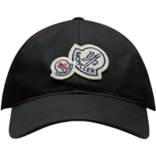 Cotton Double Logo Baseball Cap , male, Sizes: ONE SIZE - Moncler - Modalova