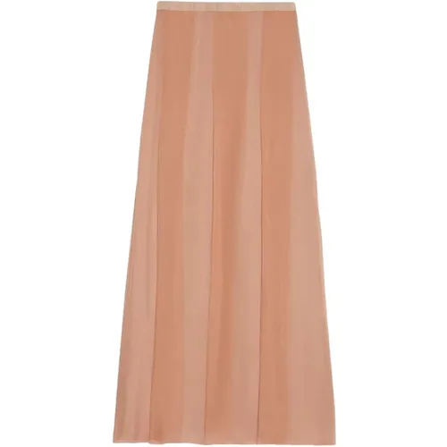 Pleated Silk Midi Skirt , female, Sizes: 2XS, XS - Gucci - Modalova