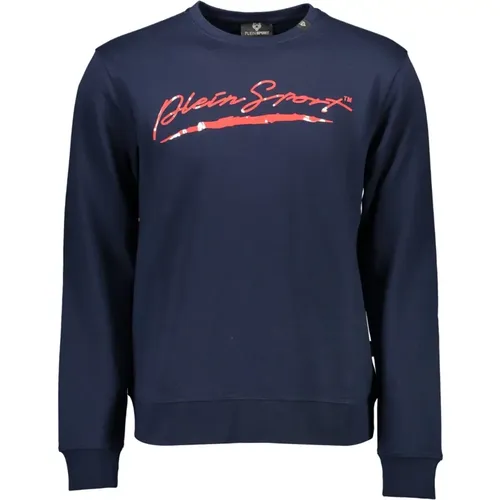 Blauer Baumwollpullover mit Druck - Plein Sport - Modalova