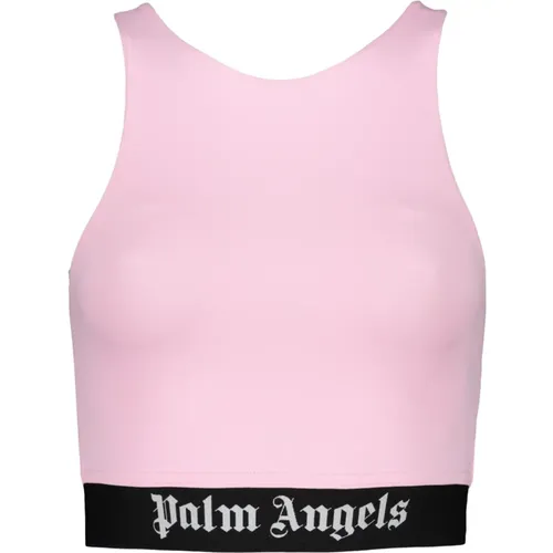 Logo Crop-top Elastischer Bund , Damen, Größe: L - Palm Angels - Modalova