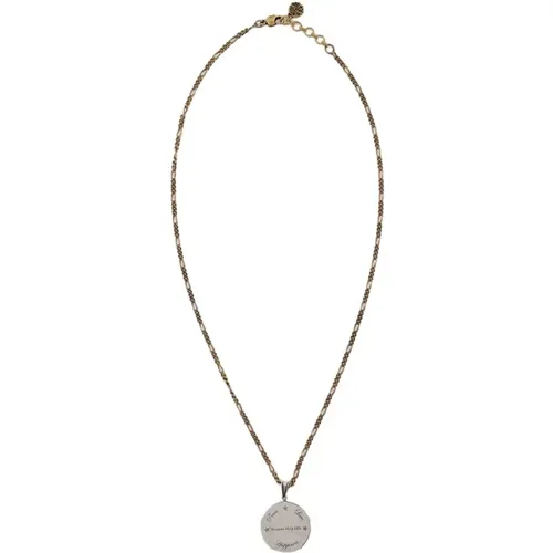Zarte Messing Medaillon Halskette , Damen, Größe: ONE Size - alexander mcqueen - Modalova