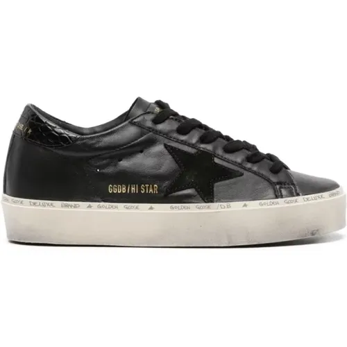 Leather Hi Star Sneakers , female, Sizes: 2 UK, 6 UK, 4 UK - Golden Goose - Modalova