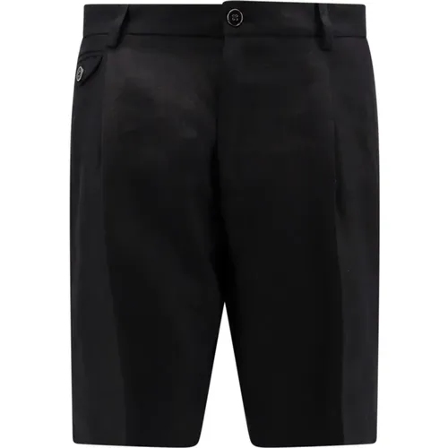 Linen Bermuda Shorts , Herren, Größe: S - Dolce & Gabbana - Modalova