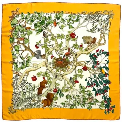 Pre-owned Green Hermès Silk Scarf , female, Sizes: ONE SIZE - Hermès Vintage - Modalova