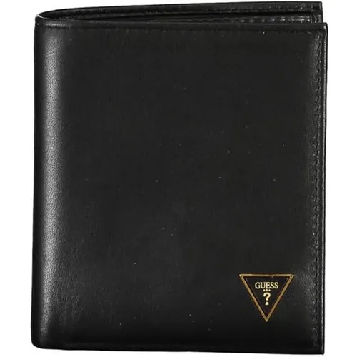 Schwarzes Leder-Logo-Wallet Kartenfächer - Guess - Modalova