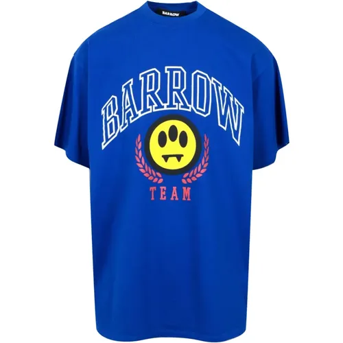 Blaue Oversize Baumwoll T-shirts und Polos , Herren, Größe: L - Barrow - Modalova
