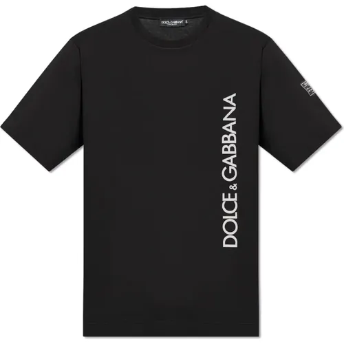 T-shirt with logo , male, Sizes: L - Dolce & Gabbana - Modalova