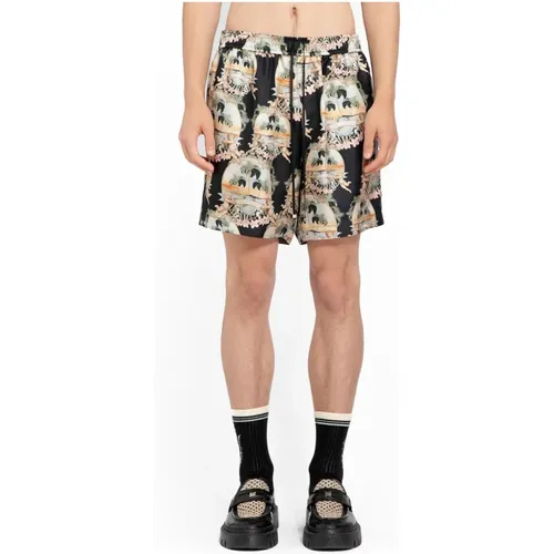 Palmendruck Seiden Shorts , Herren, Größe: M - Amiri - Modalova