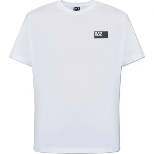 Baumwoll T-shirt , Herren, Größe: L - Emporio Armani EA7 - Modalova