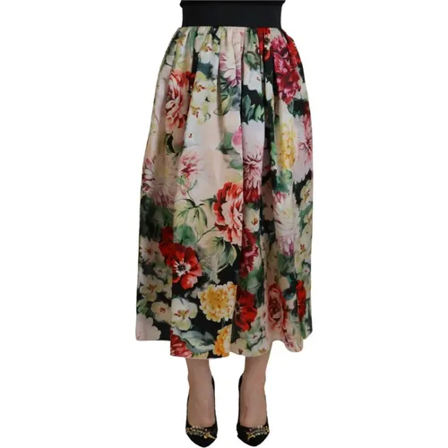 Blumen hohe Taille Rock - Dolce & Gabbana - Modalova