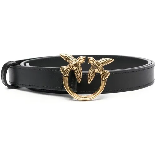 Leather Logo Buckle Belt , female, Sizes: L - pinko - Modalova