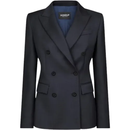 Navy Double-Breasted Blazer with Peak Lapels , female, Sizes: XS, M, L - Dondup - Modalova