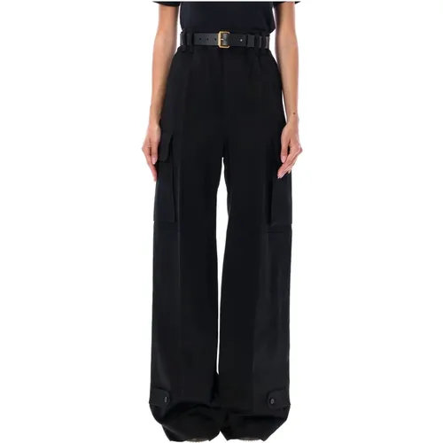 Cargo Trousers Cotton Wide Leg , female, Sizes: M - Saint Laurent - Modalova