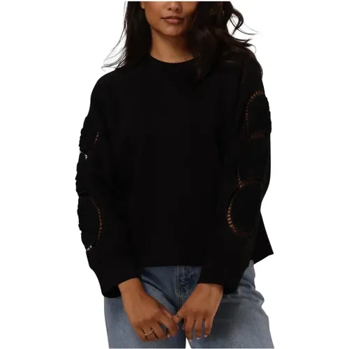 Schwarzes Sweat Top für Frauen , Damen, Größe: M - Object - Modalova