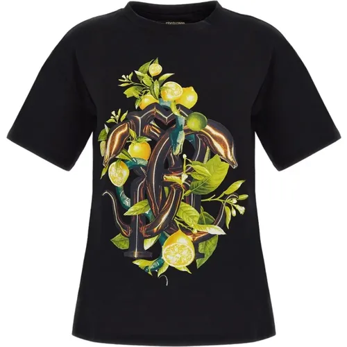 Schwarze T-Shirts und Polos - Roberto Cavalli - Modalova