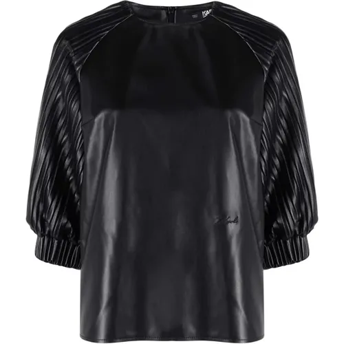 Kunstleder TOP , Damen, Größe: XS - Karl Lagerfeld - Modalova