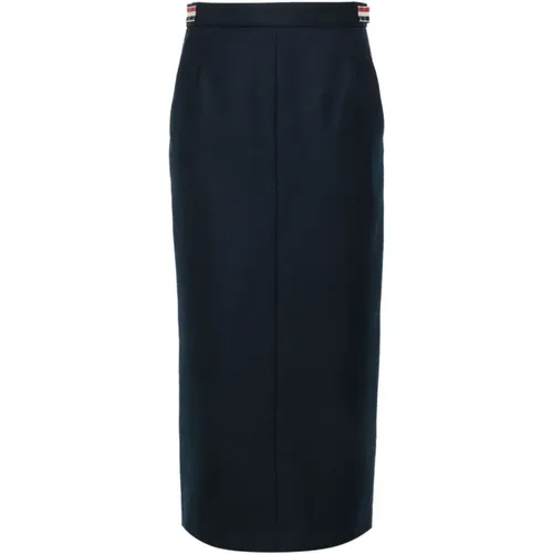 Pencil Skirt with Tricolor Details , female, Sizes: S, XS - Thom Browne - Modalova