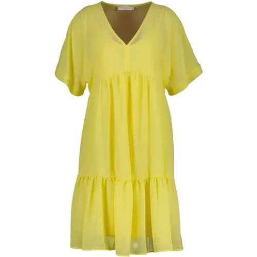 Gelbes Triton Kleid , Damen, Größe: XL - Amélie & Amélie - Modalova
