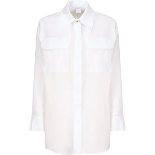 Cotton Long Fit Shirt , female, Sizes: M, S, XS, 2XS - pinko - Modalova