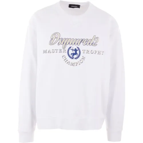 Weiße Champion Sweatshirt , Herren, Größe: M - Dsquared2 - Modalova
