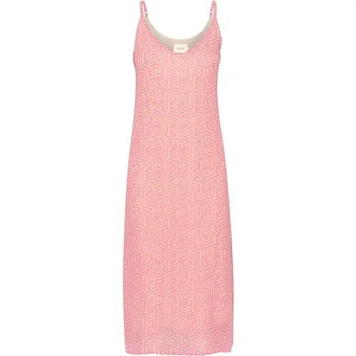 Geometrisches Print Kleid , Damen, Größe: L - Cream - Modalova