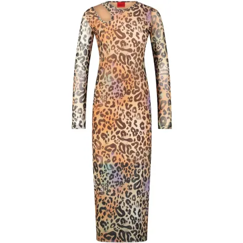 Animal Print Maxi Dress Nalusia , female, Sizes: XL, S, XS, M, L - Hugo Boss - Modalova