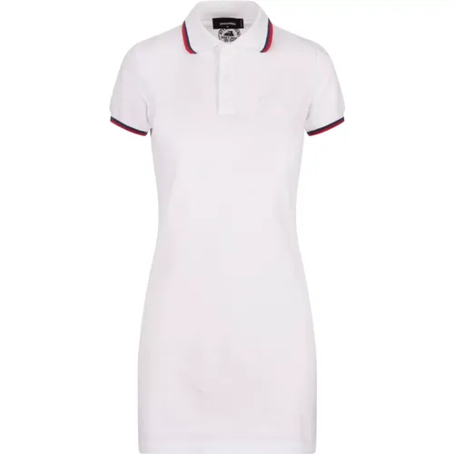 Weiße Polo-Stil Midi-Kleid , Damen, Größe: XS - Dsquared2 - Modalova