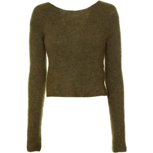 Gemütlicher Strickpullover Bootsausschnitt , Damen, Größe: M - American vintage - Modalova