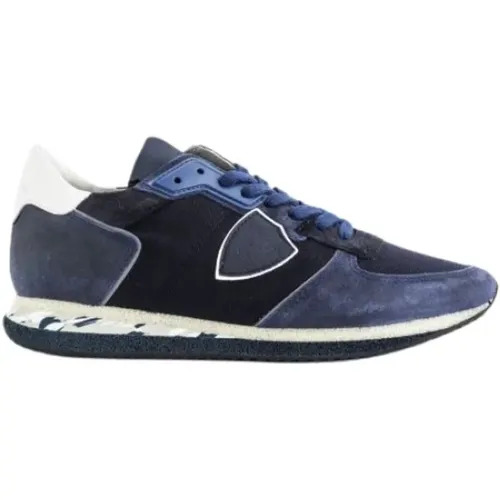 Dark Navy Cordura Trpx Sneakers , male, Sizes: 7 UK, 10 UK, 8 UK, 9 UK, 6 UK - Philippe Model - Modalova