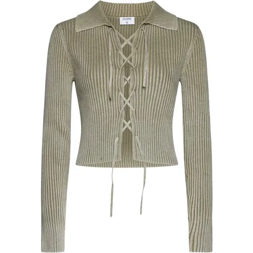 Ribbed Knit Sweater Lace-Up , female, Sizes: S, XS, M - Filippa K - Modalova