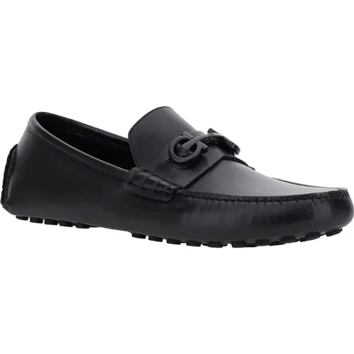 Schwarze flache Schuhe Grazioso , Herren, Größe: 40 EU - Salvatore Ferragamo - Modalova