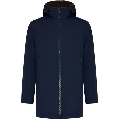 Blaue Parka mit Pelzfutter , Herren, Größe: M - Herno - Modalova