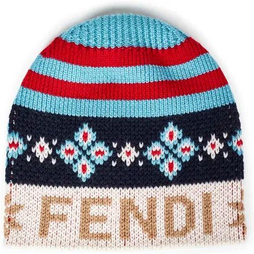 Geometric Jacquard Knitwork Kids Sweater , unisex, Sizes: L - Fendi - Modalova