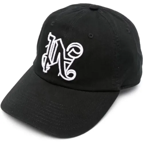 Monogram Logo Baseball Cap /White , male, Sizes: ONE SIZE - Palm Angels - Modalova