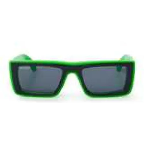 Grüne Jacob Sonnenbrille für Frauen , Damen, Größe: 55 MM - Off White - Modalova