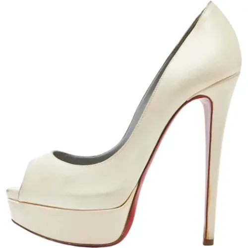Pre-owned Satin heels , female, Sizes: 4 UK - Christian Louboutin Pre-owned - Modalova
