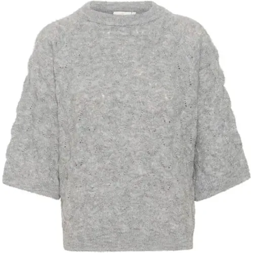 Grau Melange Kamalene Strickpullover - Kaffe - Modalova