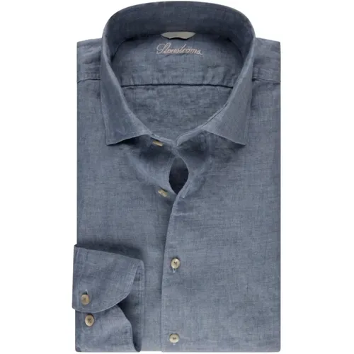 Linen Shirt with Mother of Pearl Buttons , male, Sizes: L, M, XL - Stenströms - Modalova